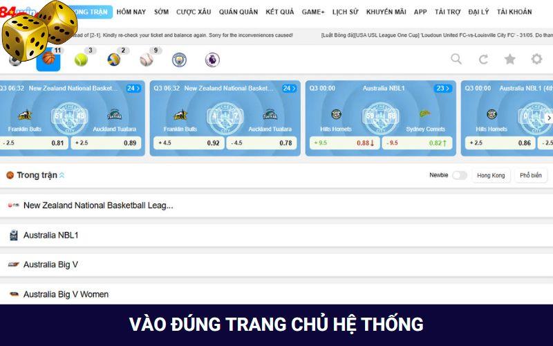 Truy cập đúng trang chủ của nền tảng Go8